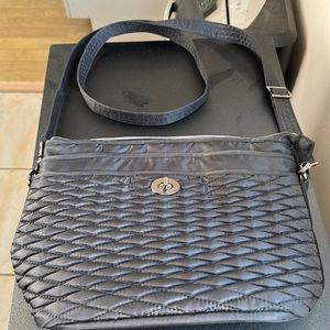Black quilted nylon Lug crossbody